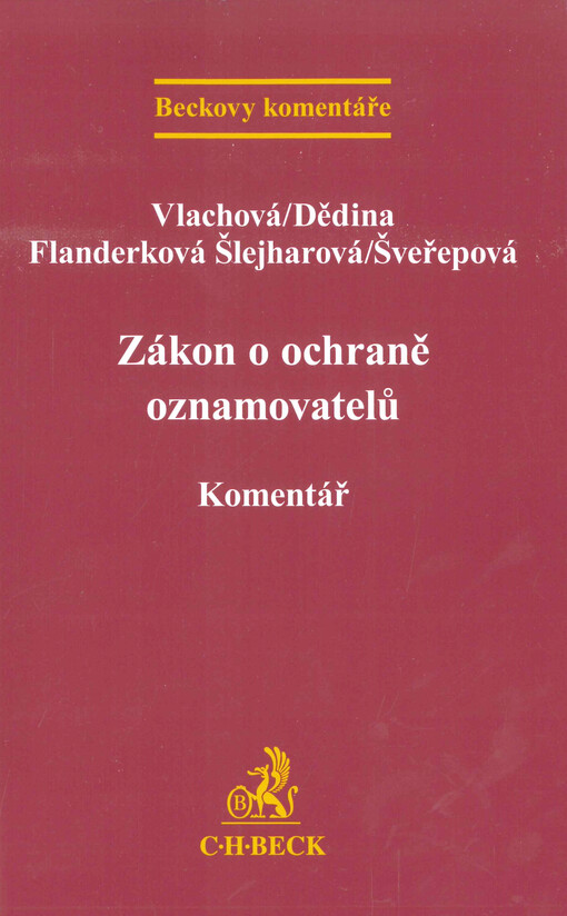 Zákon o ochraně oznamovatelů : komentář