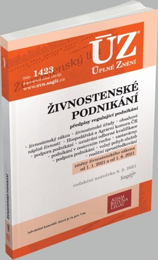 ÚZ č. 1423 Živnostenské podnikání, volný pohyb služeb, podpora podnikání