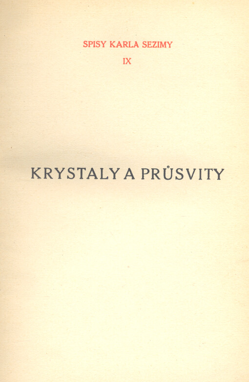 Krystaly a průsvity :studie o domácí próze soudobé