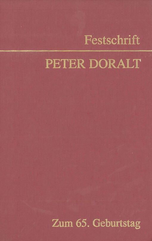 Festschrift Peter Doralt : zum 65. Geburtstag