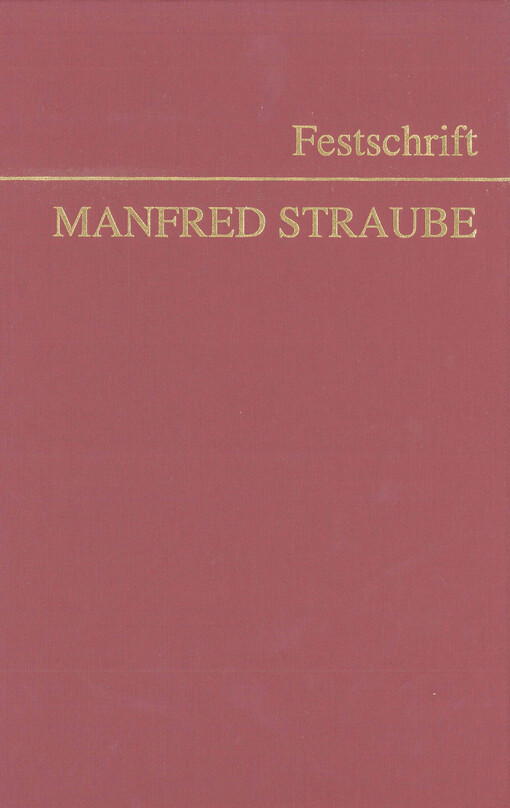 Festschrift Manfred Straube zum 65. Geburtstag