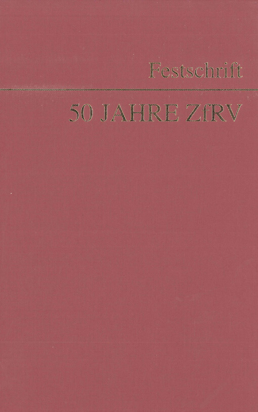 Festschrift 50 Jahre ZfRV
