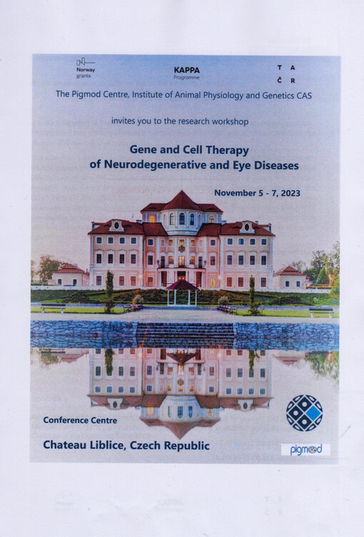 Gene and Cell Therapy of Neurodegenerative and Eye Diseases : November 5-7, 2023 : Conference Centre, Chateau Liblice, Czech Republic