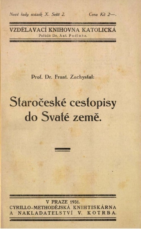 Staročeské cestopisy do Svaté země