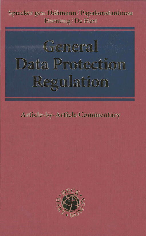 General data protection regulation : article-by-article commentary