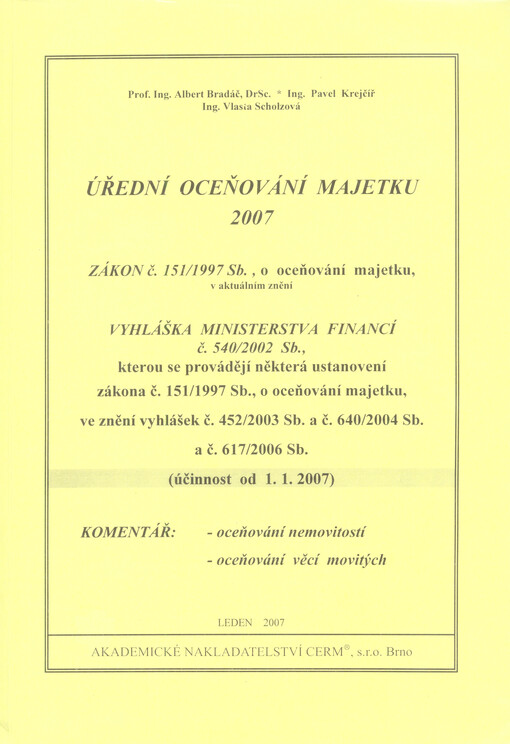 Úřední oceňování majetku 2007