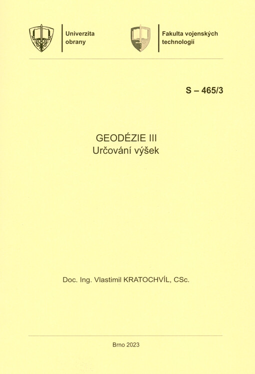 Geodézie III : určování výšek