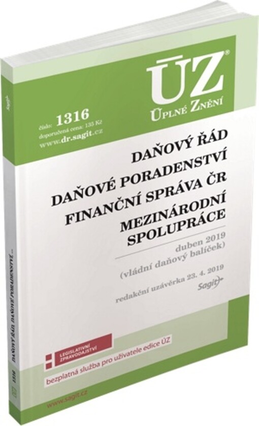 ÚZ č. 1316 Daňový řád, Finanční správa, Daňové poradenství, Platby v hotovosti