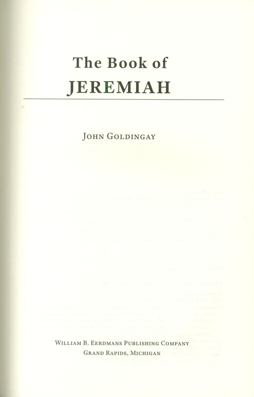 The book of Jeremiah