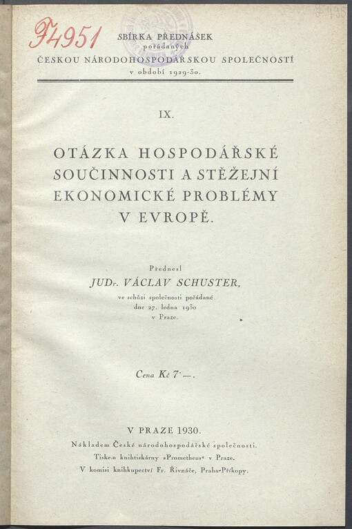 Otázka hospodářské součinnosti a stěžejní ekonomické problémy v Evropě