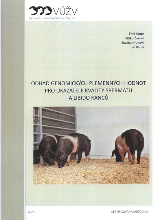 Odhad genomických plemenných hodnot pro ukazatele kvality spermatu a libido kanců : certifikovaná metodika