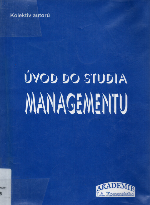 Úvod do studia managementu : (učební texty pro distanční studium)