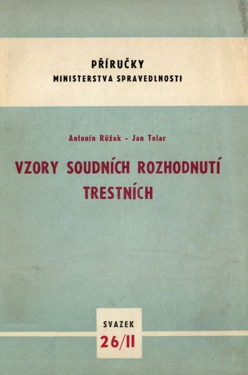 Vzory soudních rozhodnutí trestních