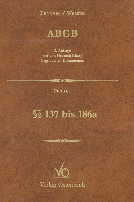 ABGB : §§ 137 bis 186a Kindschaftsrecht