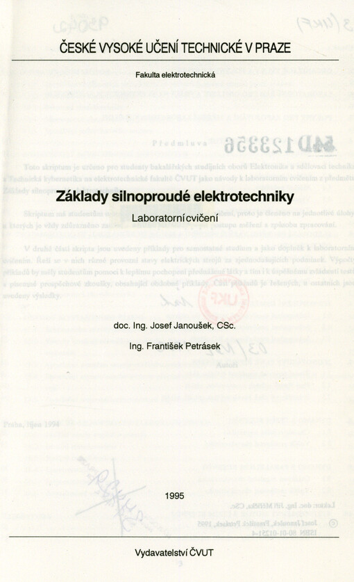 Základy silnoproudé elektrotechniky : laboratorní cvičení