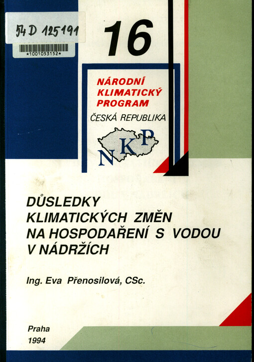 Důsledky klimatických změn na hospodaření s vodou v nádržích