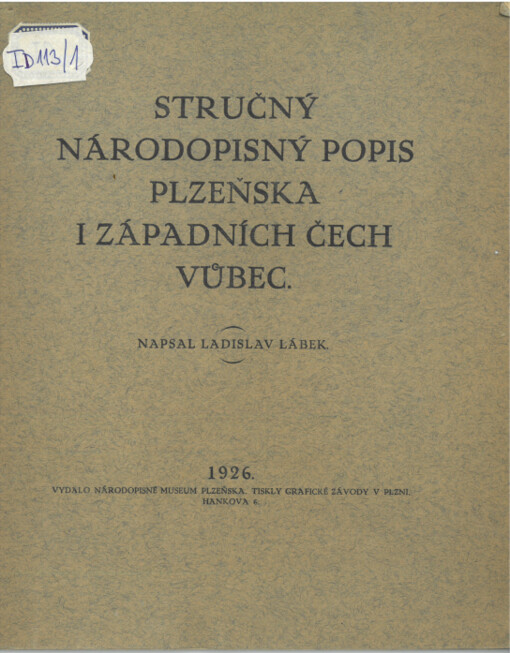 VII. ročenka Národopisného musea Plzeňska za rok 1925