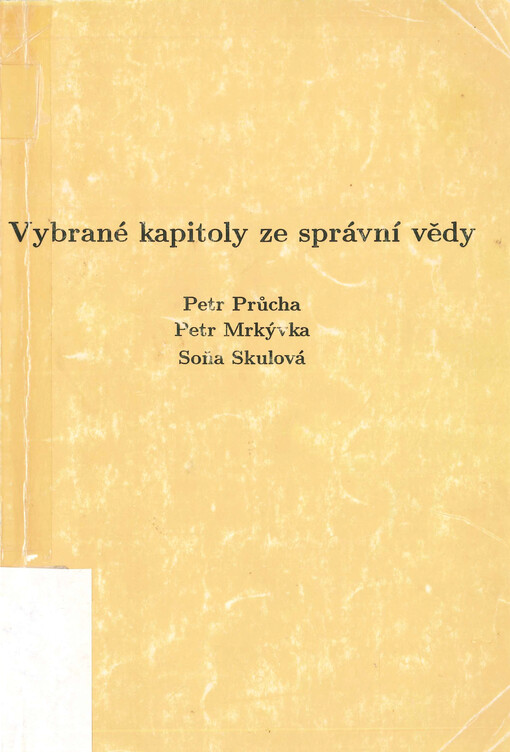 Vybrané kapitoly ze správní vědy