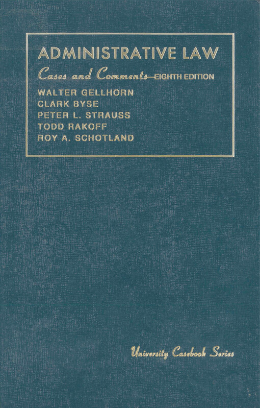 Administrative law : cases and comments