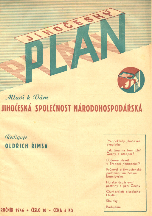 Jihočeský plán : revue Jihočeské společnosti národohospodářské