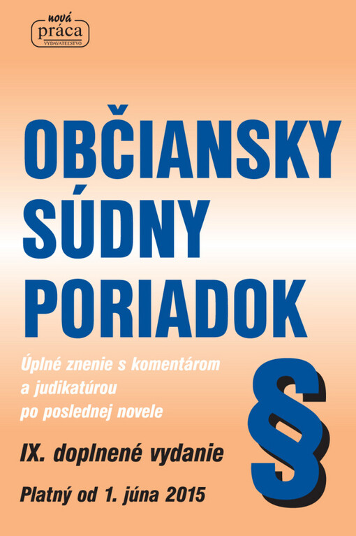 Nová práca Občiansky súdny poriadok
