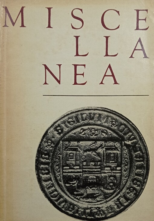 Miscellanea :sborník příspěvků k osmdesátinám prof. Jaroslava Procházky