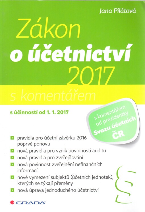 Zákon o účetnictví 2017 | Pilátová Jana - e-kniha