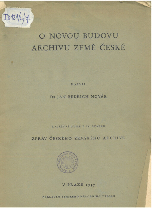 O novou budovu Archivu země České 