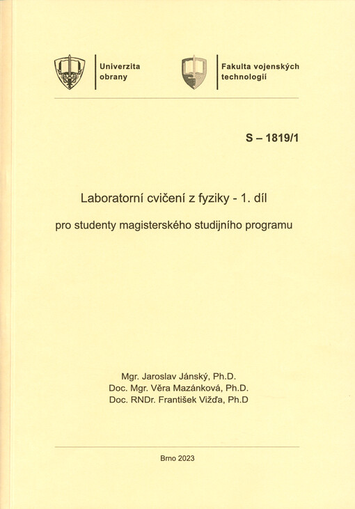 Laboratorní cvičení z fyziky : pro studenty magisterského studijního programu