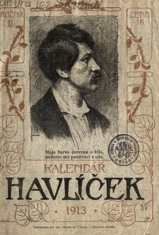 Kalendář Havlíček : s přílohou zábavně poučnou na obyčejný rok ...