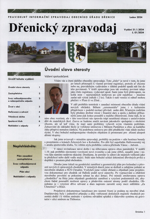 Dřenický zpravodaj : pravidelný informační zpravodaj Obecního úřadu Dřenice