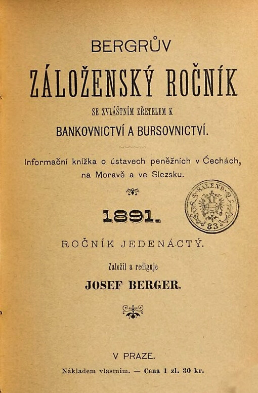 Kapesní kalendář záloženský : se zvláštním zřetelem na bankovní a úvěrní ústavy, spořitelny a pojišťovny ...