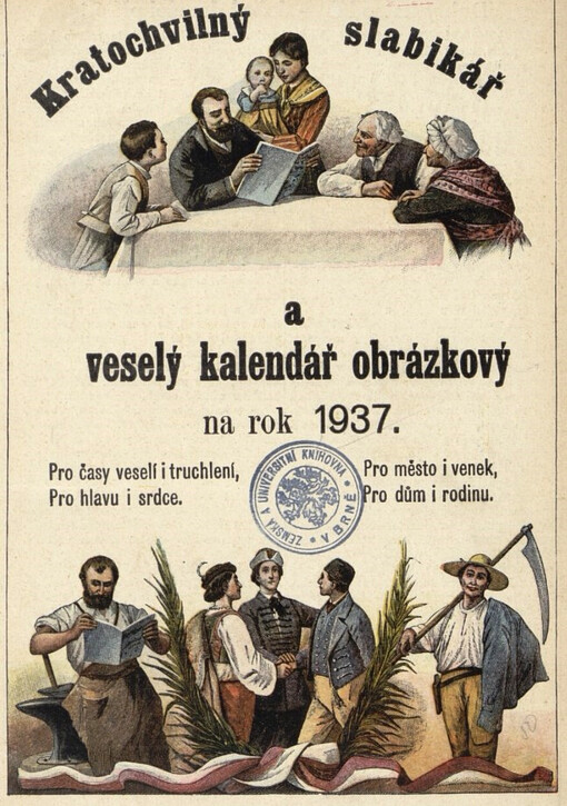 Kratochvilný slabikář a veselý kalendář obrázkový na obyčejný rok ...