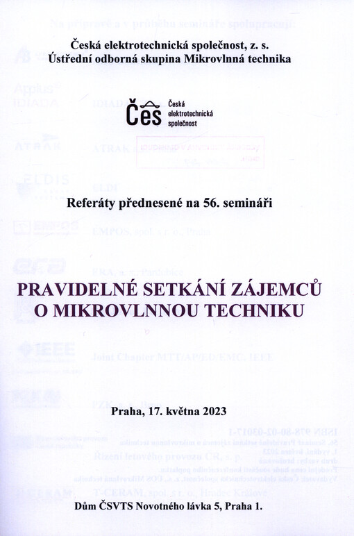 Pravidelné setkání zájemců o mikrovlnnou techniku : referáty přednesené na ... semináři : Praha ...