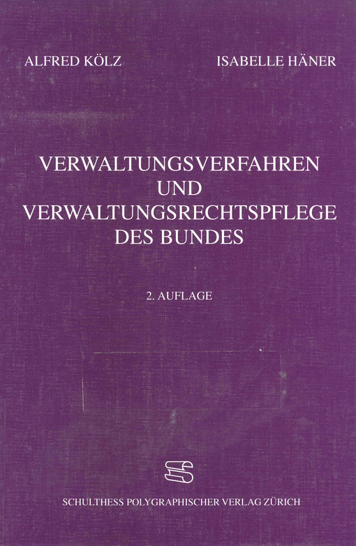 Verwaltungsverfahren und Verwaltungsrechtspflege des Bundes