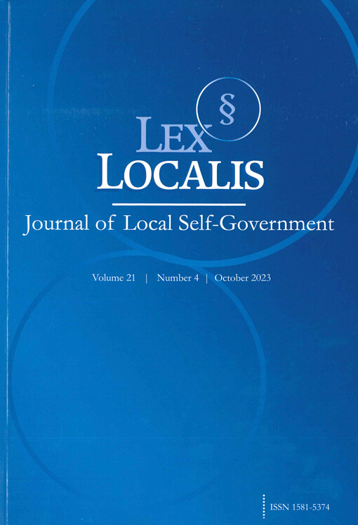 Lex localis : journal of local self-government