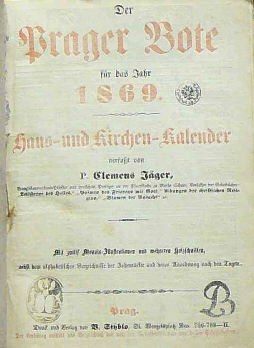 Der Prager-Bote für das Jahr ... : Haus- und Kirchen-Kalender