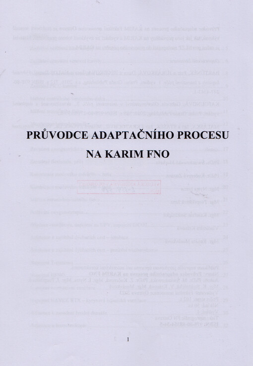 Průvodce adaptačního procesu na KARIM FNO