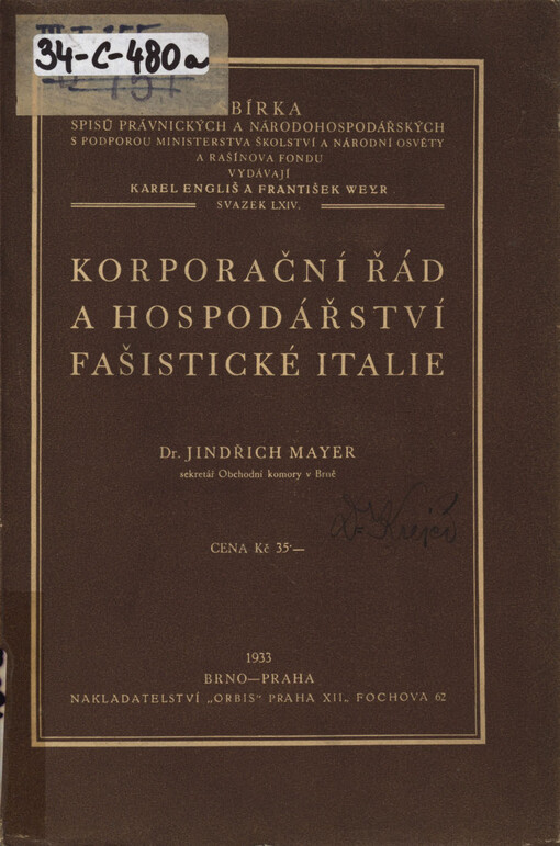 Korporační řád a hospodářství fašistické Italie
