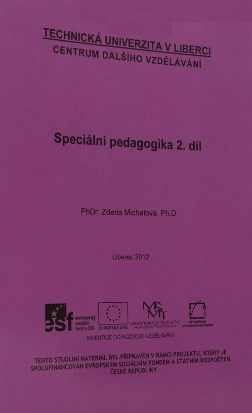 Speciální pedagogika, 2. díl
