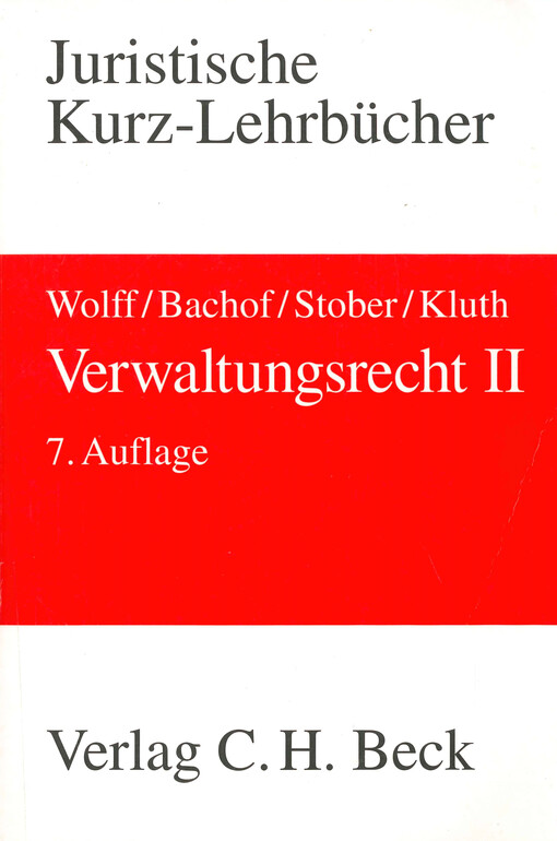 Verwaltungsrecht. II, Ein Studienbuch