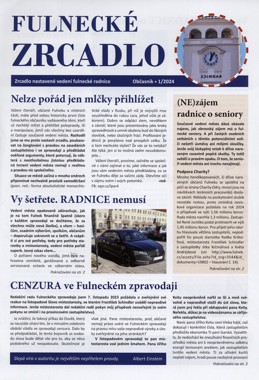 Fulnecké zrcadlo : zrcadlo nastavené vedení fulnecké radnice