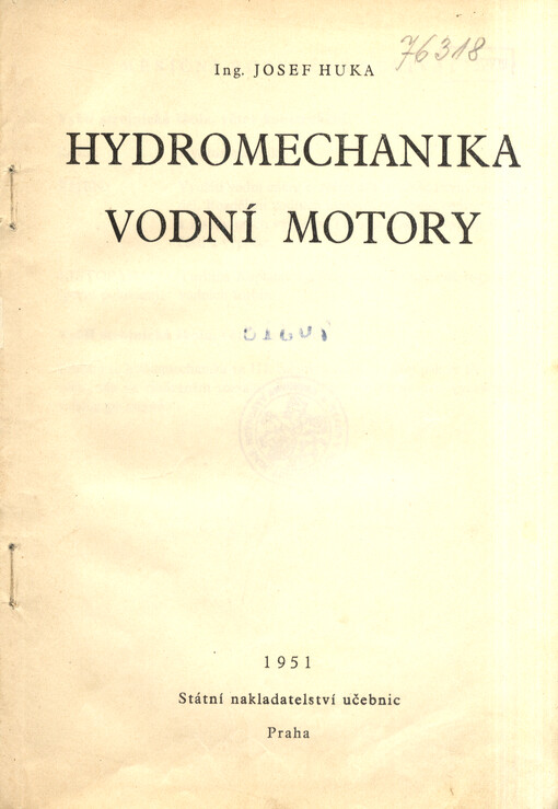 Hydromechanika : vodní motory