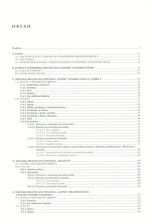 Germánske osídlenie na východnom predpolí Bratislavy : sídliská z doby rímskej v Bratislave-Trnávke a v okolí