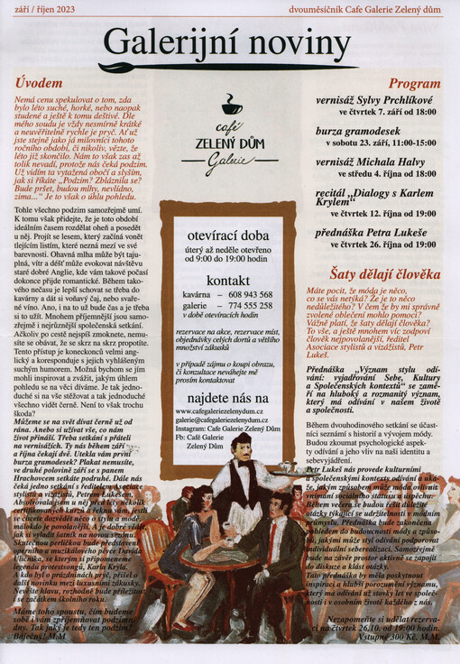 Galerijní noviny : dvouměsíčník Cafe Galerie Zelený dům