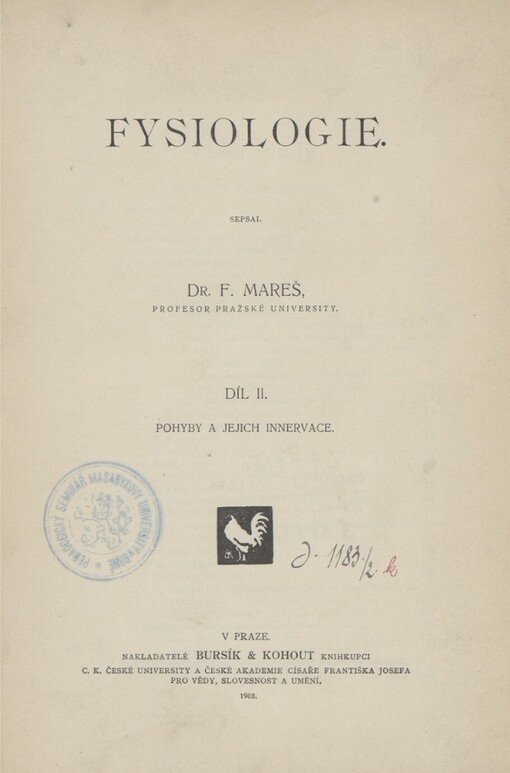 Fysiologie.Díl II,Pohyby a jejich inervace