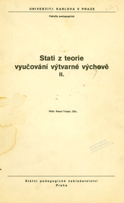 Stati z teorie vyučování výtvarné výchově II.