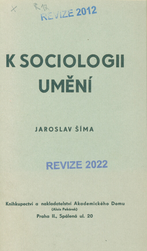 K sociologii umění