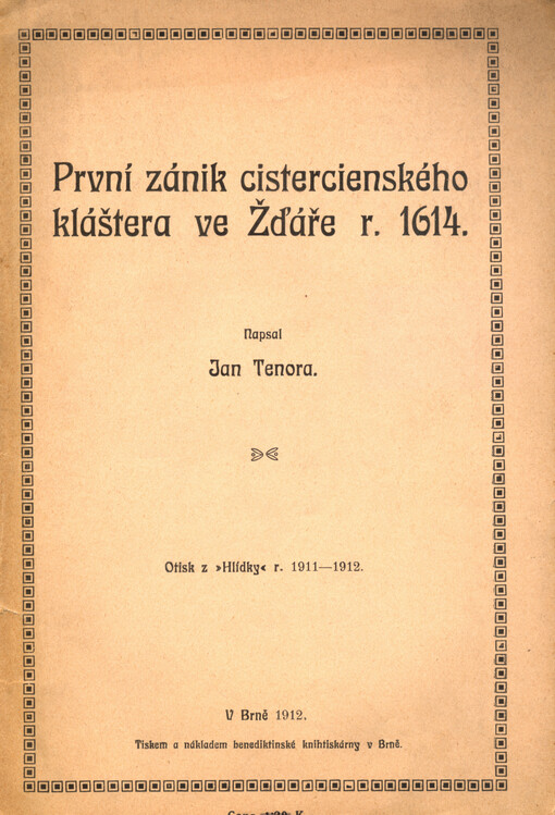 První zánik cistercienského kláštera ve Žďáře r. 1614