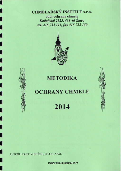 Metodika ochrany chmele 2014 : metodika pro praxi